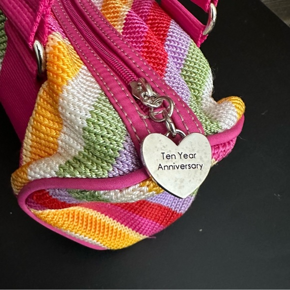 The Sak Rainbow Colors Knit Woven Pink Purse Hand Bag 10 Year Anniversary - Picture 5 of 10